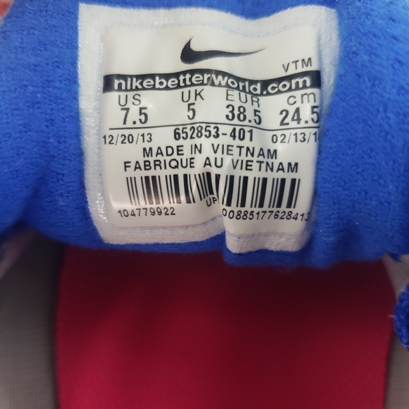 Nike Women's Flex Experience RN 3 652853-401 Blue Pink Running Shoes Size 7.5 - Picture 6 of 13